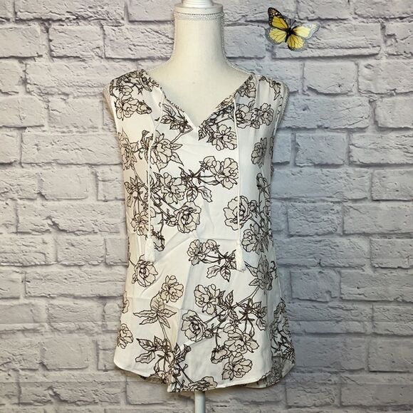 LE Chateau Floral Print Challis & Lace V-Neck Size XXS - Picture 3 of 10